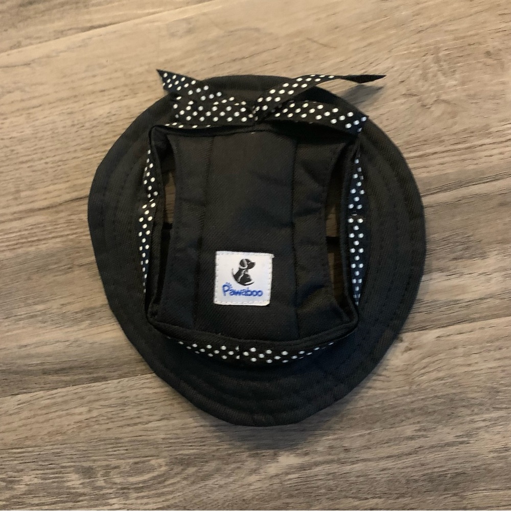 Pawaboo Black Polka Dot Dog Hat Medium M